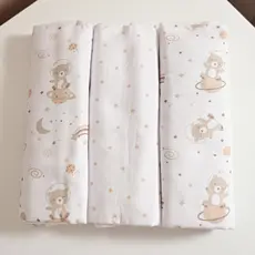 Cueiro para Bebê 03 Unidades 50 cm x 80 cm Bublim
