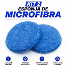 Kit 2 Espoja Aplicadora de Microfibra Para Carros/utilitários/caminhão Automotivo cera polidor - nor