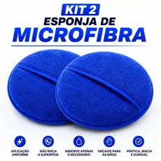 Kit 2 x Aplicadoras de Microfibra para Cera Polimento Automotivo Alta Performance Selante Aplicações