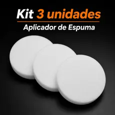 Kit 3 Aplicadores de Espuma Aplicadora de Cera Automotivo Branco Premium Para Carros Nor Detail