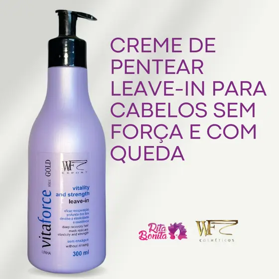 Creme de Pentear Leave-in para Cabelo com Queda, Quebra, Frágil e Danificado Pós Progressiva 300ml