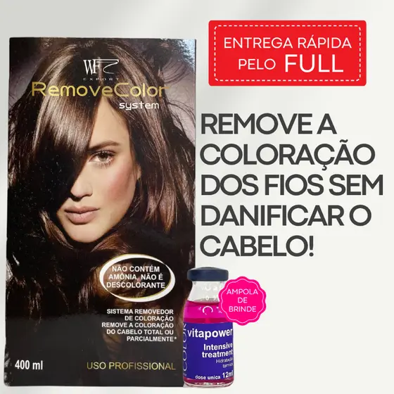 Kit Removedor De Coloração Para Cabelos Coloridos, Com Tinta, Coloração, Luzes e Mechas WF 400ml