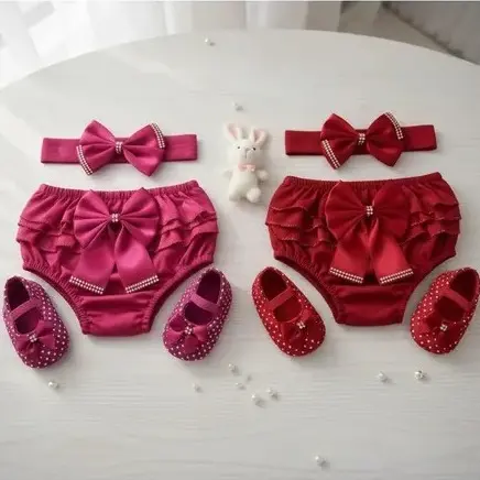 Calcinha Bunda Rica Bebê Tapa Fralda +Tiara + Sapainho Envio Imediato