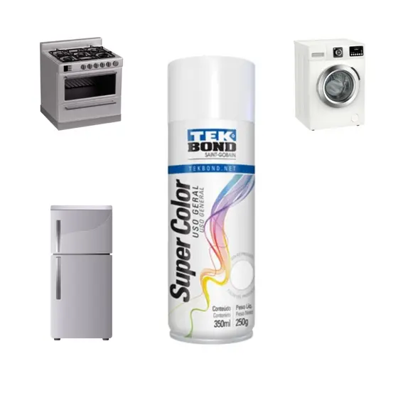 Tinta Spray Branco Brilhante Tekbond Fogao Geladeira 350ml