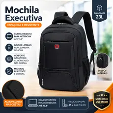 Mochila Swicky Executiva para Notebook 15,6" Reforçada 23L para Trabalho Faculdade Viagem