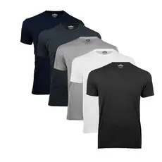 Kit 5 Camisa Básica Masculina Atacado Algodão Camiseta Manga Curta Casual Simples Fitness