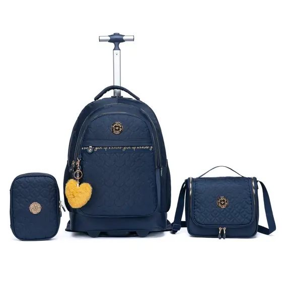 Kit Mochila Bolsa Escolar Juvenil Lancheira Estojo Feminino Resistente Primicia