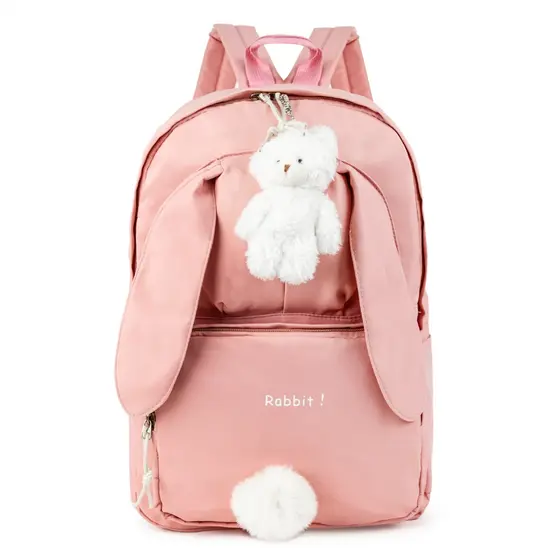 Mochila Feminina Estilo Coreano Chaveiro Bolsa Escolar Notebook Espaçosa