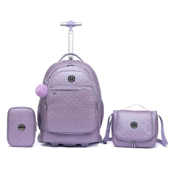 Kit Mochila Bolsa Escolar Juvenil Lancheira Estojo Feminino Menina Resistente Primicia
