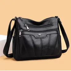 Nova bolsa de lazer versátil de couro macio e grande capacidade, bolsa de ombro, bolsa mensageiro,[2019,2020]