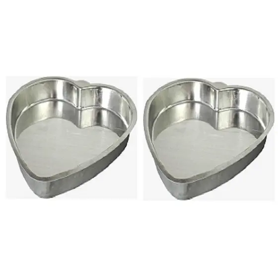 Forma Bolo Coração 26cm + Forma Bolo Coração 20cm Em Aluminío If35