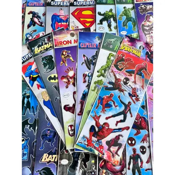 50 Cartelas Adesivos Infantis decorativos  Kit Sticker Com  Personagens