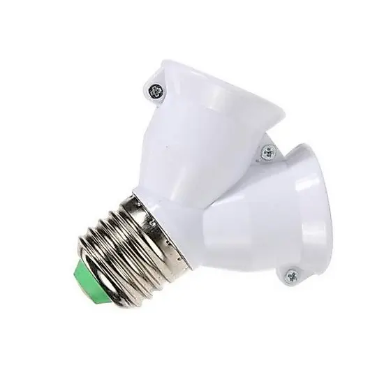 Soquete Adaptador Duplo Y  E27 Para Lâmpadas