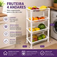 Fruteira Prateleira Organizador De Chão São Bernado 4 Andares