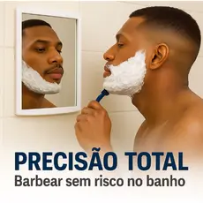 Espelho Quadrado 17 cm com Ventosa para Box – Portátil, Antiembaçante para Barbear & Maquiagem