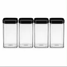 Kit 4 Potes Herméticos 1 Litro - BPA Free Organizador com Tampa para Alimentos, Empilhável