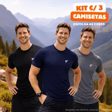 Kit 3 Camisestas Dry fit Manga curta Masculina Treino Corrida Moda Fit