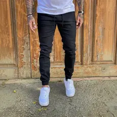 Calça Jogger Masculina Sarja Com Elástico e Cordão Várias Cores Slim Fit Premium Calça Casual Masculina Luxo Promoção To