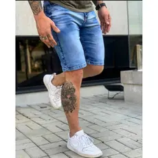 bermuda Jeans Masculina tradicional Clara Lisa Jeans Premium 100%algodão médio Bermudas jeans preta e escura