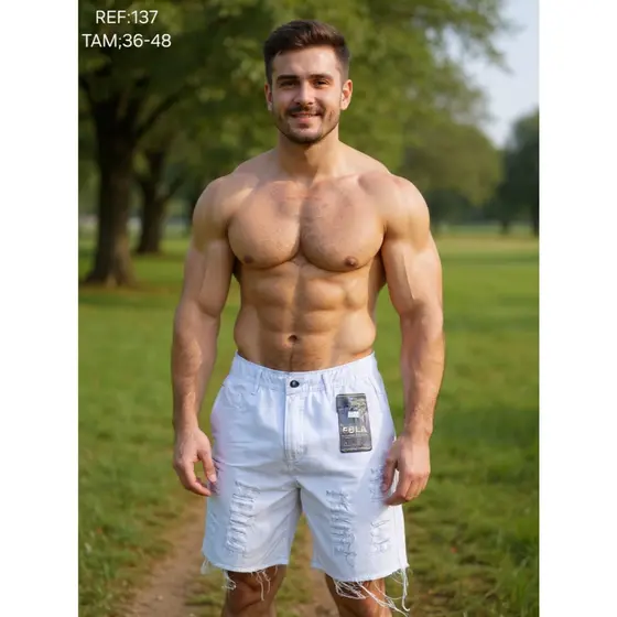 bermudas masculina destroyed coloridas de sarja 100% algodão ótima qualidade