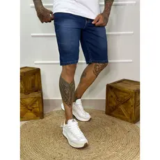 Bermuda Jeans escura EBLA Slim Fit Vancouver Masculina - Marinho