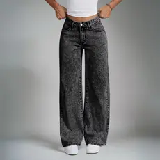 "Calça Jeans Wide Leg Grafite - Cintura Alta com Efeito Empina Bumbum | Super Tendência