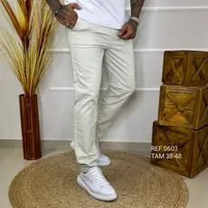 calças slim de sarja masculina tradicional bolso faca várias cores marrom  beje caqui cinza calça sarja confortável
