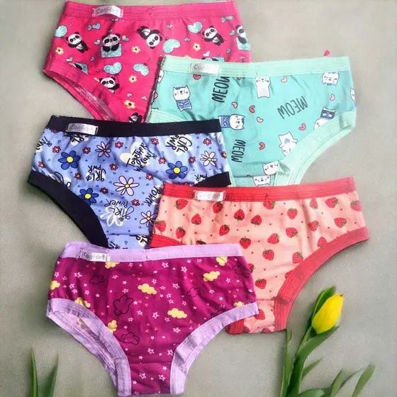 Kit 8 Calcinhas Infanto Juvenil Estampada Calcinha Infantil