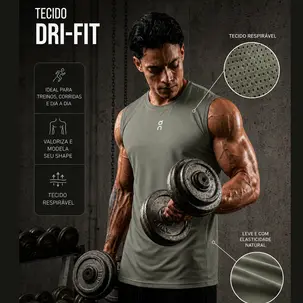 Regata Masculina Treino e Academia Tecido Dri-Fit Transpiração