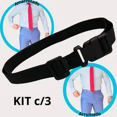 kit 3 Cintos Suspensório Elástico Ajustáveis para Fixar Camisas, Casual uso Masculino e Feminino
