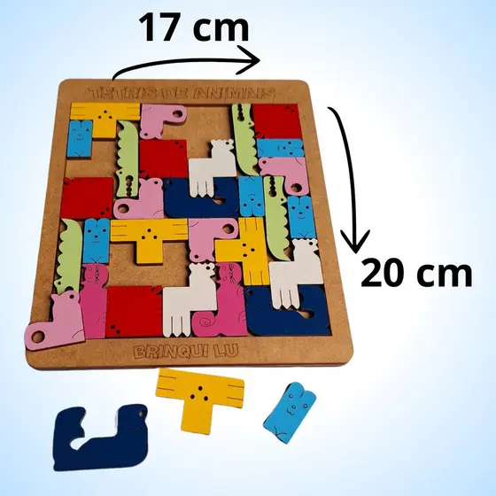 Jogo Educativo Encaixe Estratégia Tetris Animais Tabuleiro Pedagógico Criança