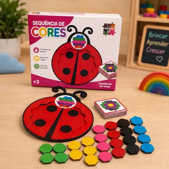 Jogo Pedagógico Joaninha Montagem Infantil Jogo Educativos Ilustrativo Cores Divertido