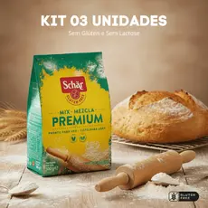 Kit 3x Farinha Sem Glúten Zero Lactose Mix Premium 500g Schar