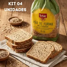 4 Unidades Pão de Forma Multigrãos Sem Glúten 200g Schar