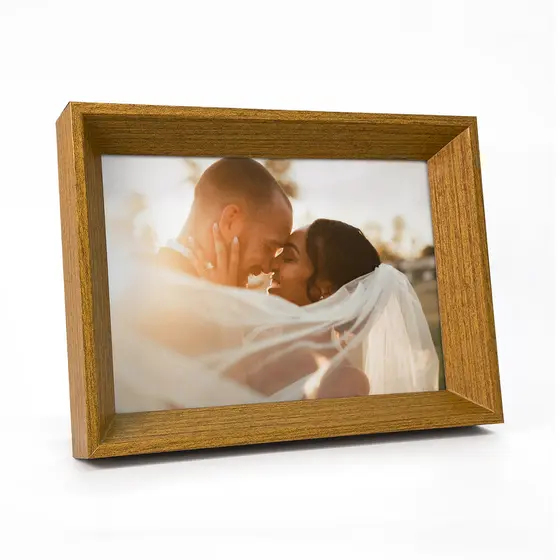 Porta Retratos 15x21 cm C/ Vidro Moderno Decorativo De Mesa Estante Para Fotos Família Decoração