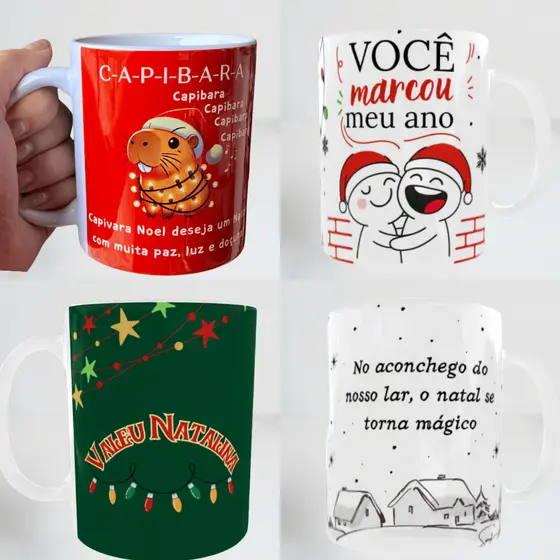 Caneca Porcelana Personalizada - Xícara Coleção Natal - Humor - Jesus - Deus - Christmas