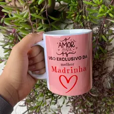Caneca Porcelana Madrinha 350ml xícara canecas legais canecas diferenciadas