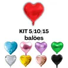 [SEM VARETA] 5/10/15un| Balão de coração 10cm, 22cm e 45cm metalizado bexiga balões 5, 10 e 18 polegadas