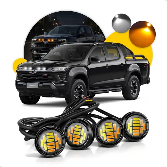 Kit Luz De Grade Led ambar laranja branco Caminhonete hilux strada ranger f250 saveiro montana s10 Amarok L200 Triton