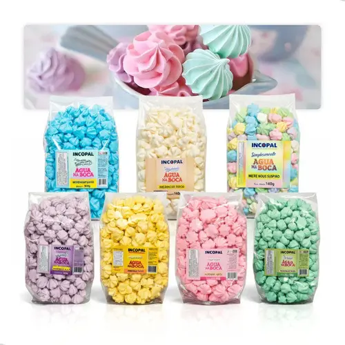 Mini Suspiro Artesanal Lembrancinha Enfeite Festa 3x140g Aprox. 600unid. Escolher Cores