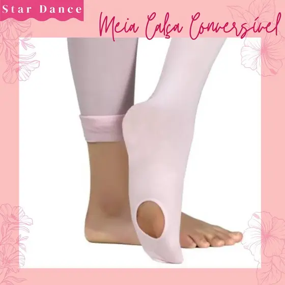 Meia Conversível Para Ballet - Meia Calça Fio 80 - Meia