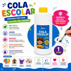 KIT 2/3/4/5/6  Colas Liquida Branca 1kg Escolar  PVA