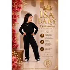 Conjunto frio inverno, blusa + calça infantil e juvenil menina estilosa
