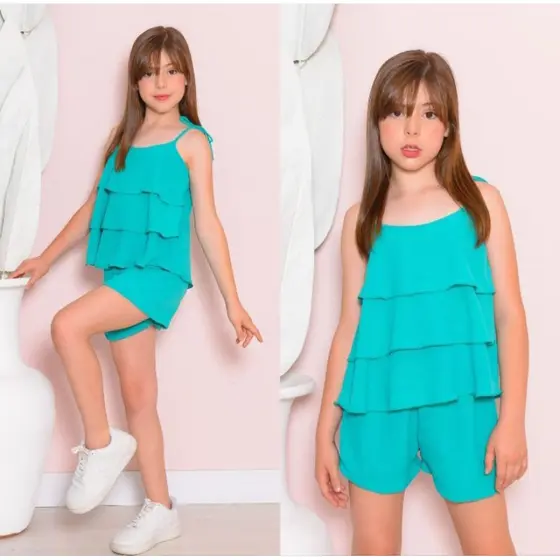 Conjunto Isadora infantil e juvenil verão para crianças e adolescentes com muito estilo