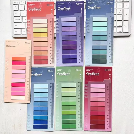 200 Folhas Transparente Colorido Índice Criativo Bloco De Notas Escritório Escola Papelaria Auto-Adesivo Adesivos Blocos