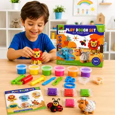 Jogo Kit Massinha Infantil de Modelar com Acessórios Desenho de Animais para Crianças - JIA PEI LE