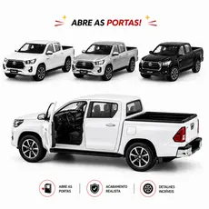Miniatura Caminhonete Hilux Toyota Metal Escala 1:36 Carrinho de Ferro Colecionável de Fricção