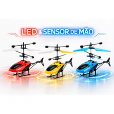 Brinquedo Helicóptero Voador Sensor Infantil Mini Drone Recarregável com Luz de LED e USB Aeronave