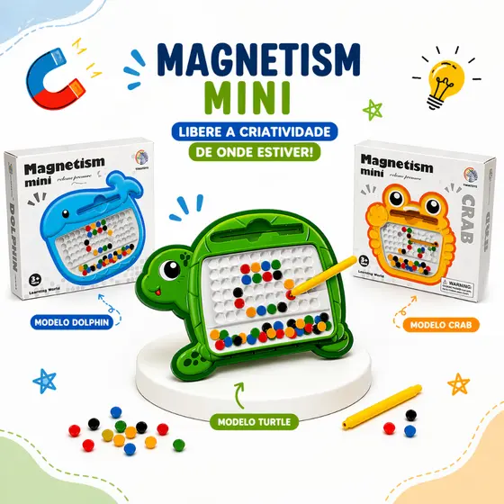 Mini Lousa Mágica Infantil Montessori com Caneta Magnética Brinquedo Educativo para Desenho