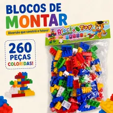 Kit 780/520/260 Blocos de Montar Infantil Educativo Brinquedo de Encaixe Colorido para Crianças
